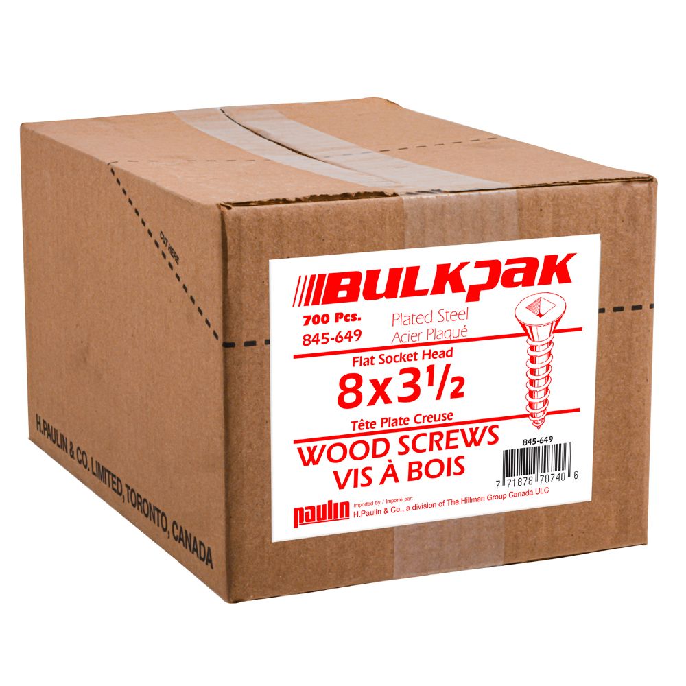 Paulin 8x31/2 F.H. Wood Screws 1/8 Keg The Home Depot Canada