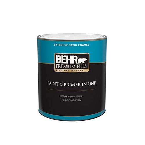 Behr Premium Plus Exterior Paint & Primer in One, Flat Medium Base, 3