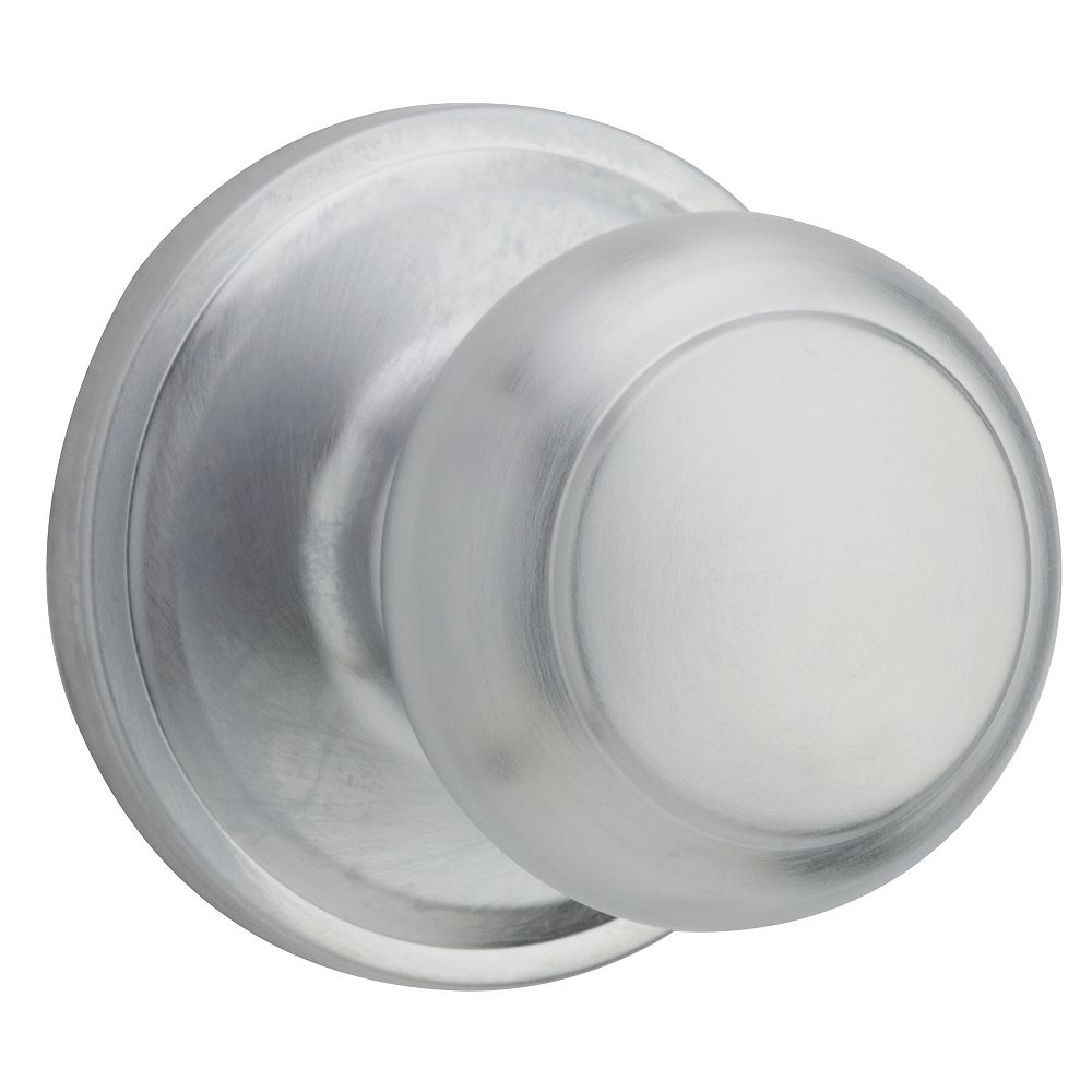 Weiser Troy Satin Chrome Passage Knob The Home Depot Canada