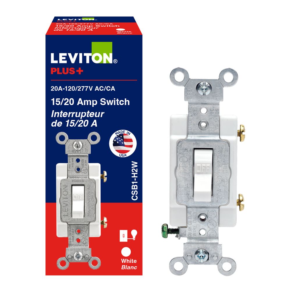 Leviton Sgl Pole Switch 20 Amp 120 277v White