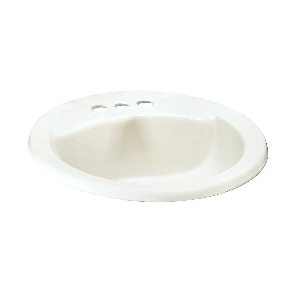 Cadet Drop In Oval Self Rimming Sink Basin With Front Overflow In White