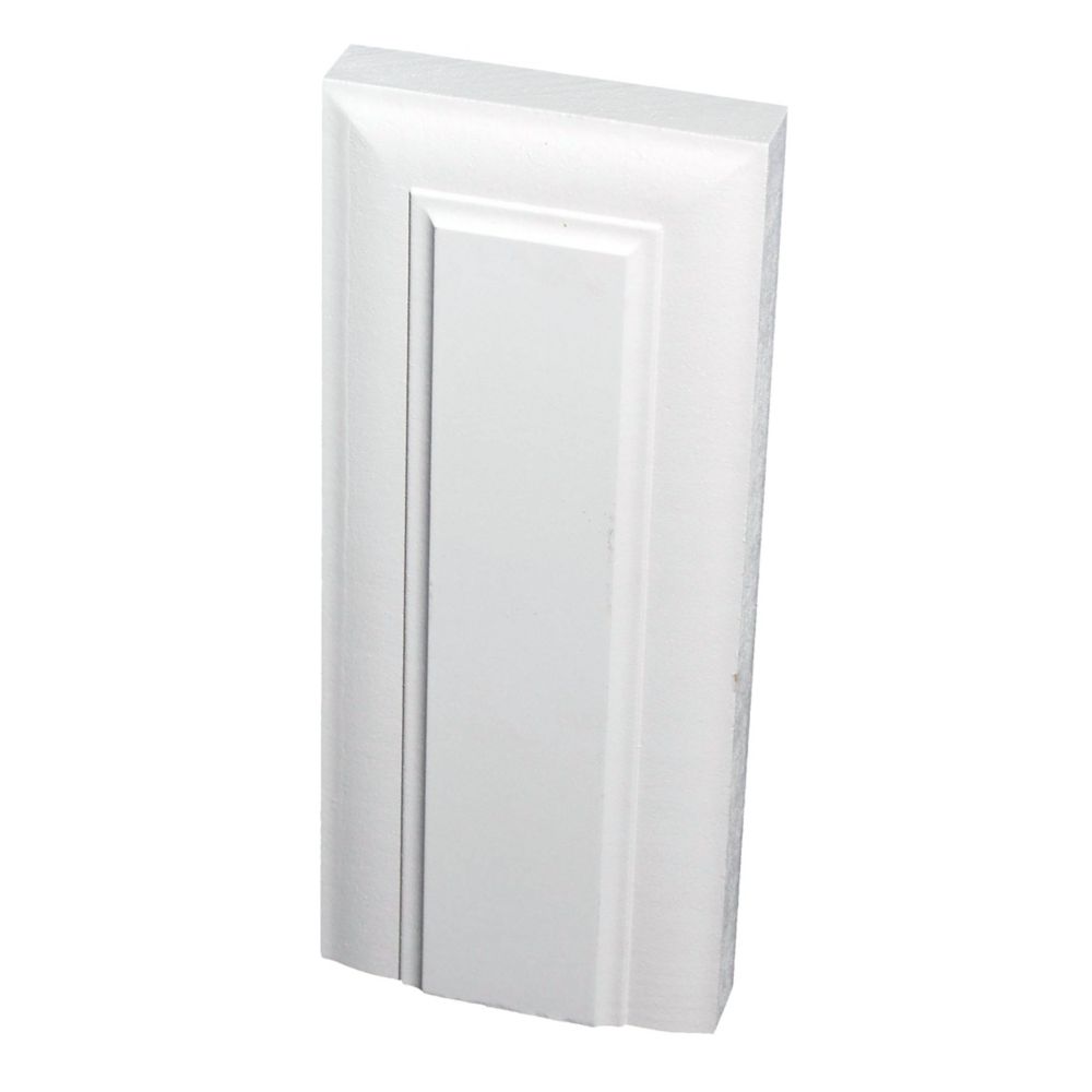 Alexandria Moulding Primed Fibreboard Victorian Plinth Block 1 In. x 33/4 In. x 9 In. The