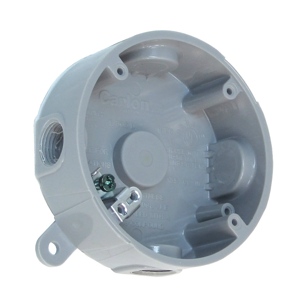Thomas & Betts Weatherproof Round PVC Junction Box Grey | The Home