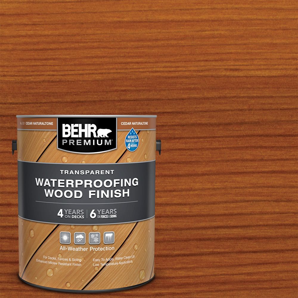 Behr BEHR PREMIUM TRANSPARENT WEATHERPROOFING WOOD FINISH, CEDAR ...