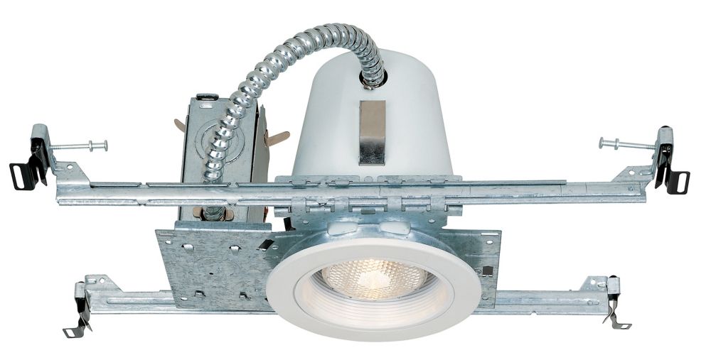 Commercial Electric Ensemble de l'entrepreneur, (6) niches de 10,16 cm pour plafond non isolé de nouvelle construction, (6) garnitures de déflecteur blanches, 10,16 cm Commercial Electric Ensemble de l'entrepreneur, (6) niches de 10,16 cm pour plafond non isolé de nouvelle construction, (6) garnitures de déflecteur blanches, 10,16 cm