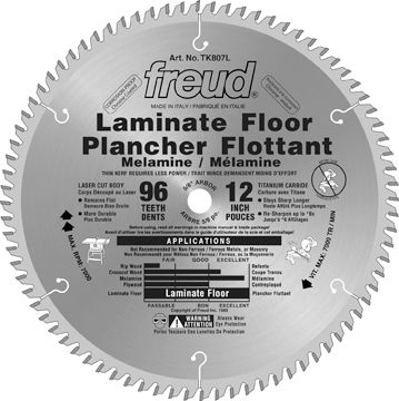 Freud Lame pour le plancher stratifie 12 pouces 96 dents Freud Lame pour le plancher stratifie 12 pouces 96 dents