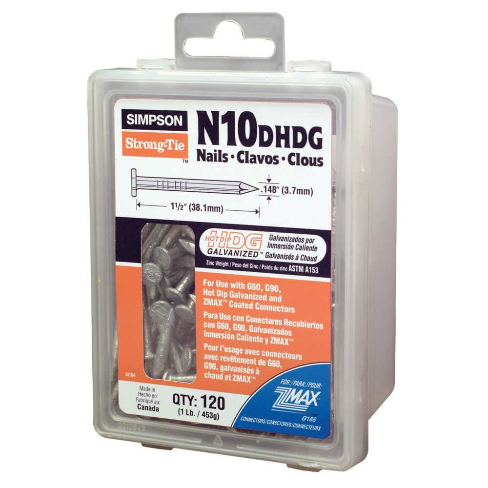 Simpson StrongTie 10d x 11/2 Inch HDG StructuralConnector Nail The