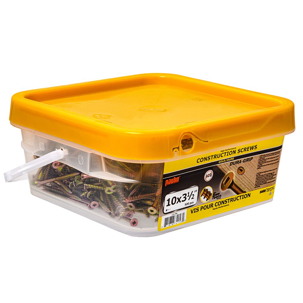 Paulin 10 x 31/2inch Flat Head Square Drive Construction Screws in