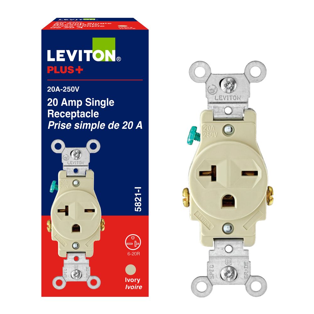 Leviton 20 Amp Flush Receptacle, 250v/6-20r | The Home Depot Canada