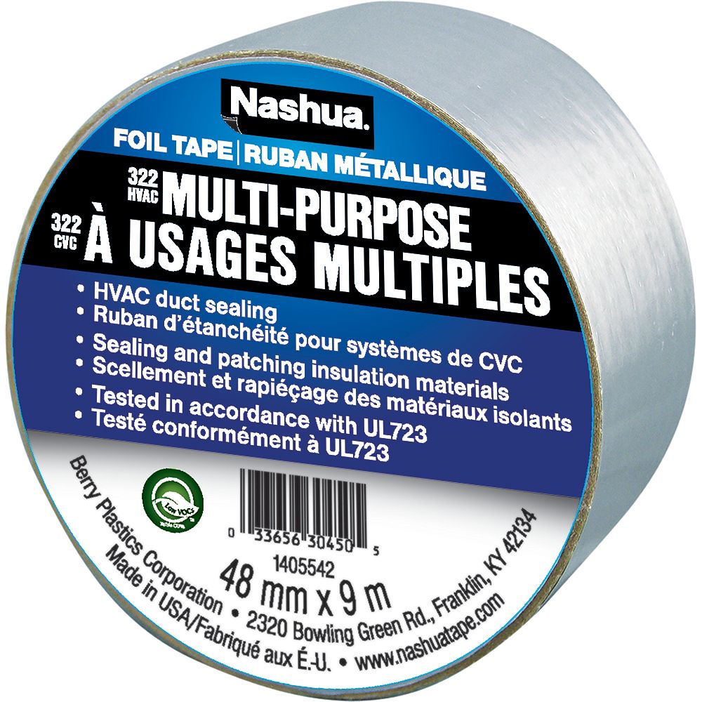 Nashua Tape 322 Series 1.89inch x 30 ft. MultiPurpose HVAC Foil Tape The Home Depot Canada