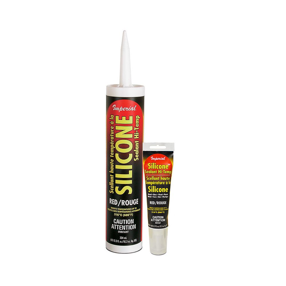 Imperial 300 mL High Temperature Silicone Sealant in Red | The Home High Temperature Sealant 1000 Degrees Home Depot