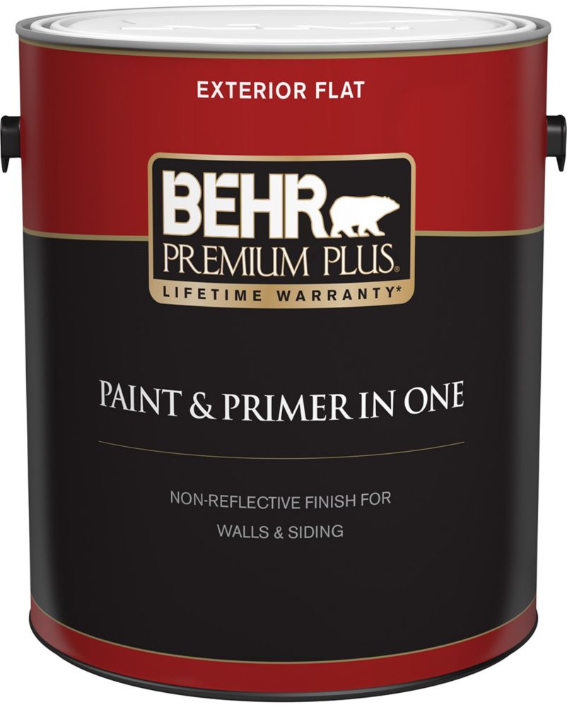 Behr Premium Plus Exterior Paint & Primer in One, Flat Ultra Pure