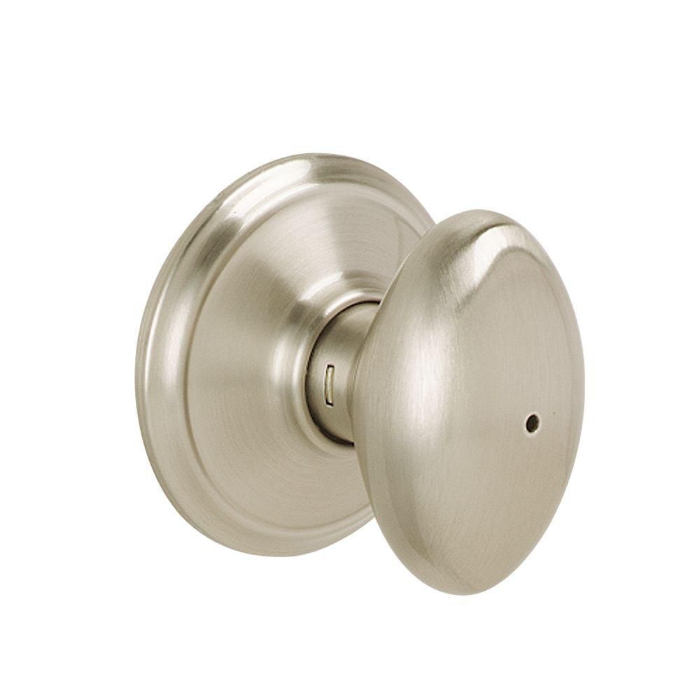 Schlage Siena Satin Nickel Locking Bed and Bath Door Knob | The ...