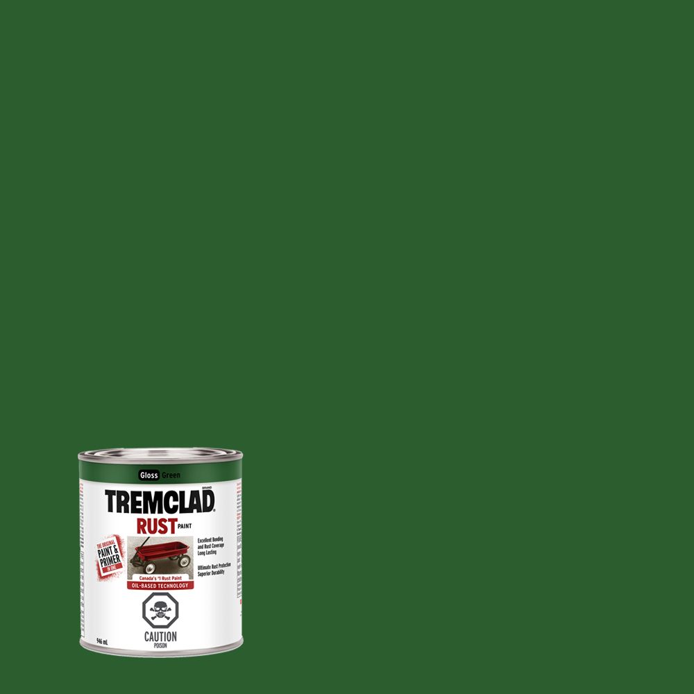 TREMCLAD 946 mL Oil Based Rust Paint In Gloss Green The Home Depot Canada