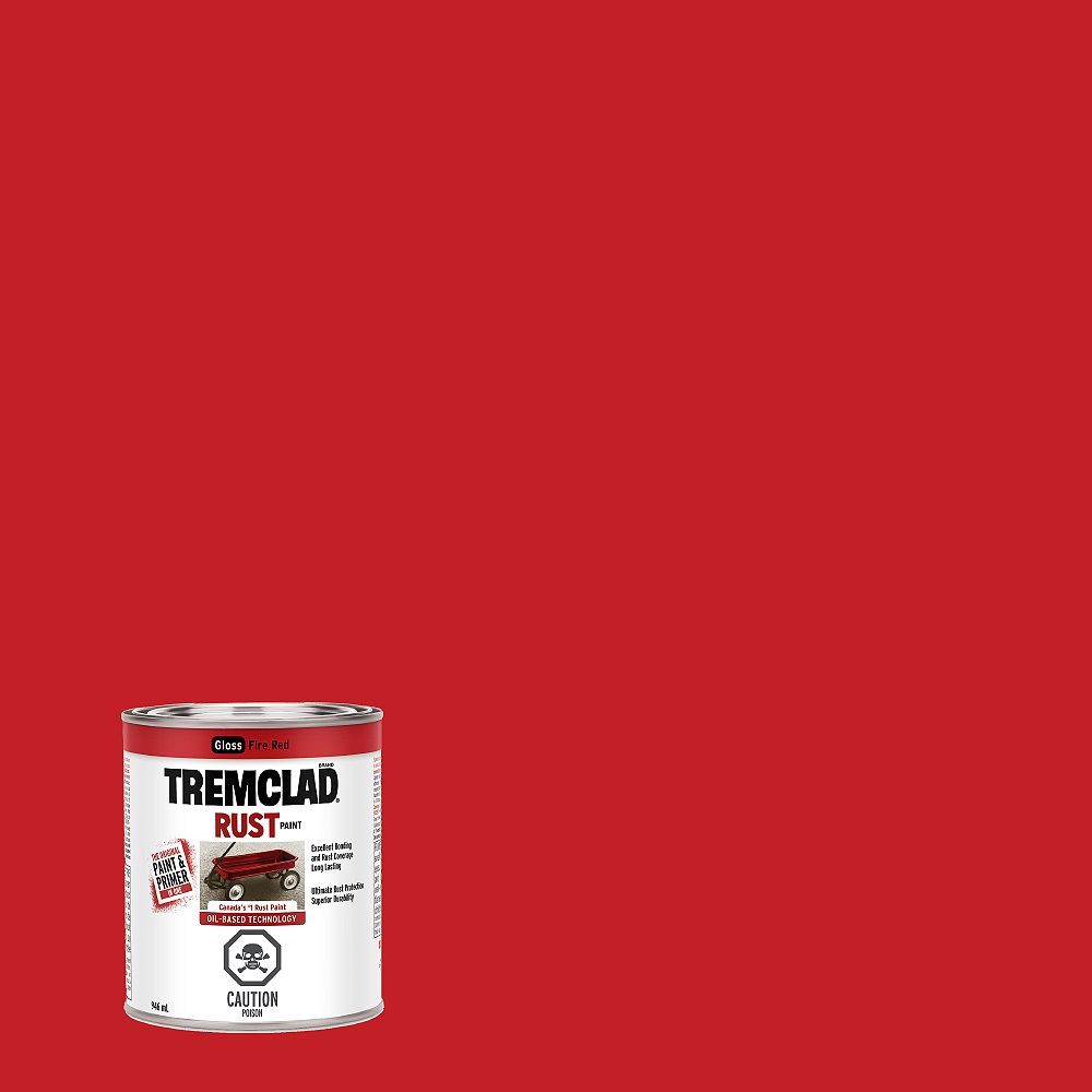 TREMCLAD OilBased Rust Paint In Gloss Fire Red, 946 mL The Home