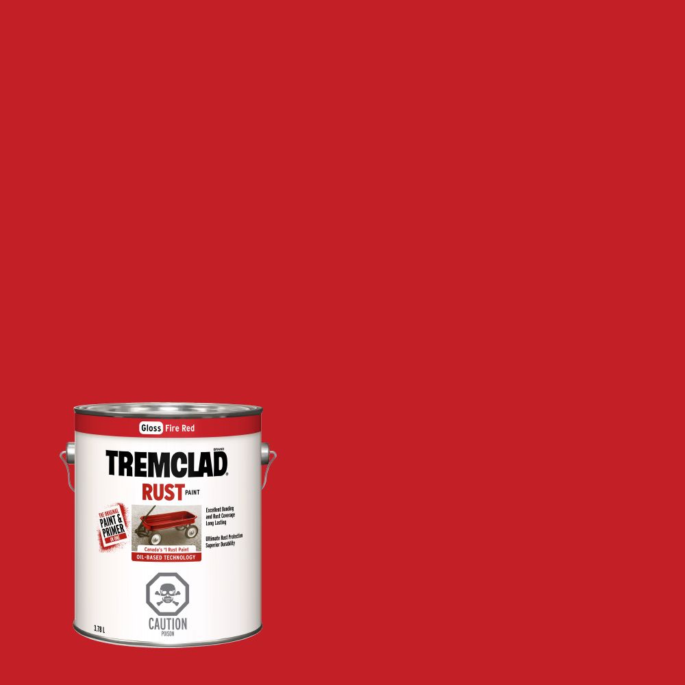 TREMCLAD 3.78L Oil Based Rust Paint In Gloss Fire Red The Home Depot