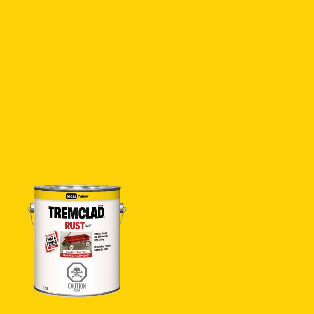 TREMCLAD 3.78L Oil Based Rust Paint In Gloss Yellow The Home Depot Canada