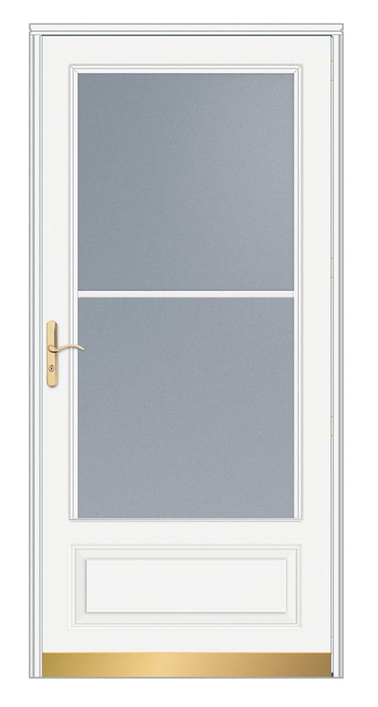 EMCO 32inch W 400 Series Venting White Screen Door with Brass Hardware
