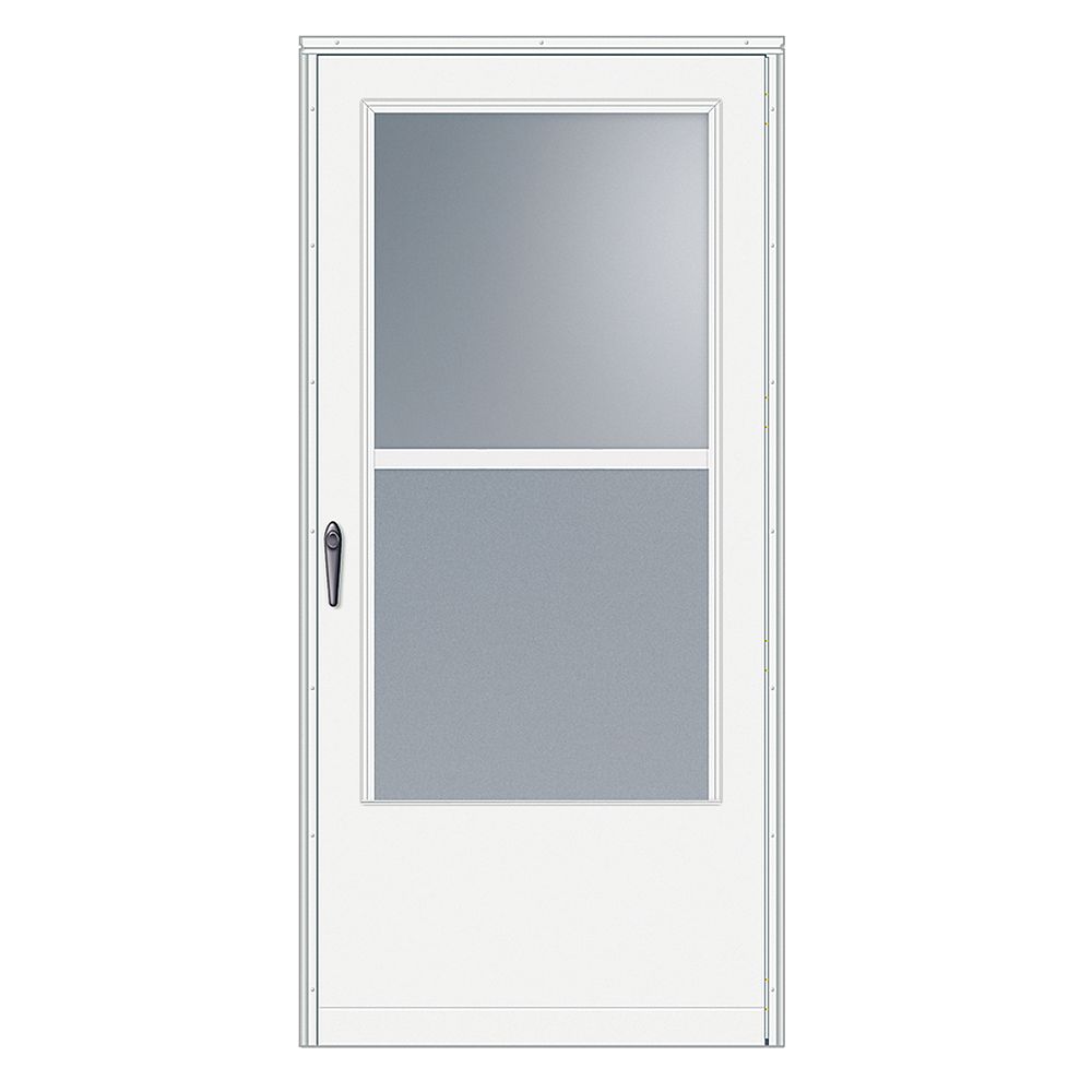 EMCO 34inch W 100 Series Venting White Screen Door with Black Hardware