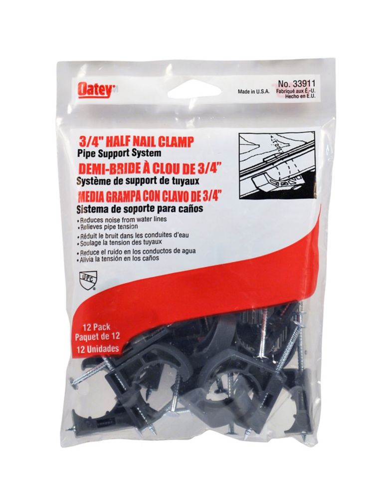 Oatey 3/4 ft. Pipe Clamp Half Nail (12Pack) The Home Depot Canada