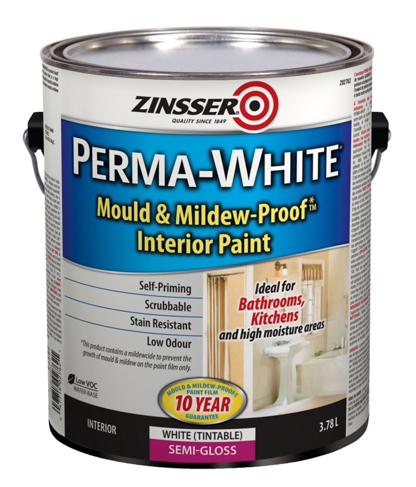 Zinsser PermaWhite SemiGloss 3.78L The Home Depot Canada