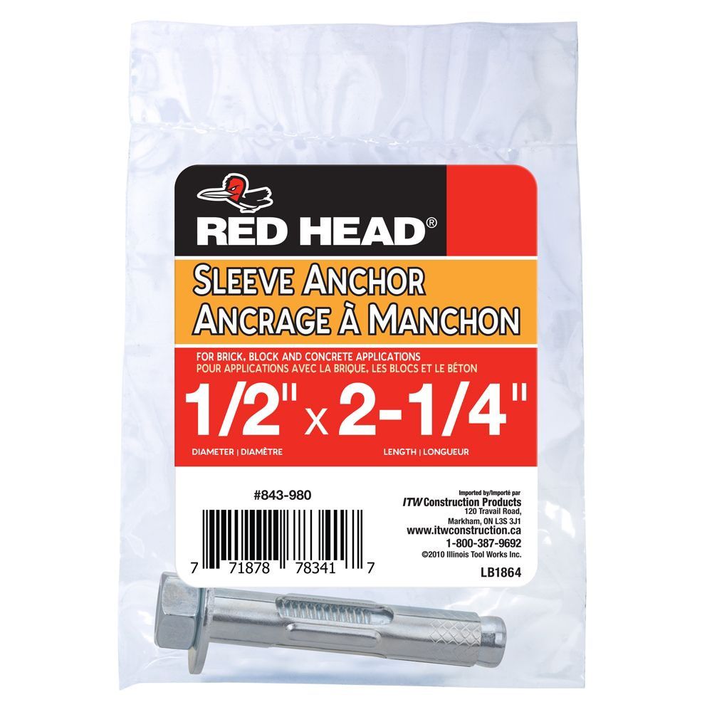 Paulin Papc 1/2x21/4 Sleeve Anchors (1pc) The Home Depot Canada