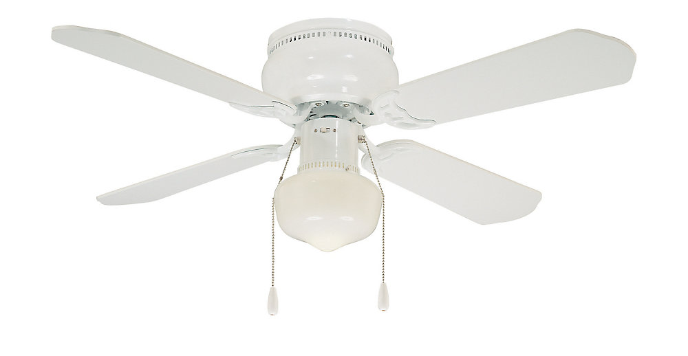 Littleton 42-inch 4-Blade 1-Light White Indoor Ceiling Fan with Light