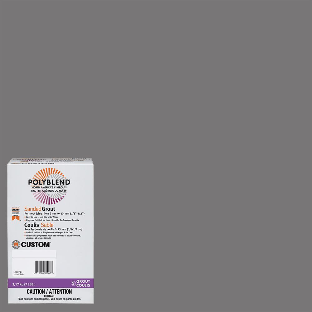 Custom Building Products #19 Pewter - Polyblend Sanded Grout - 7lb