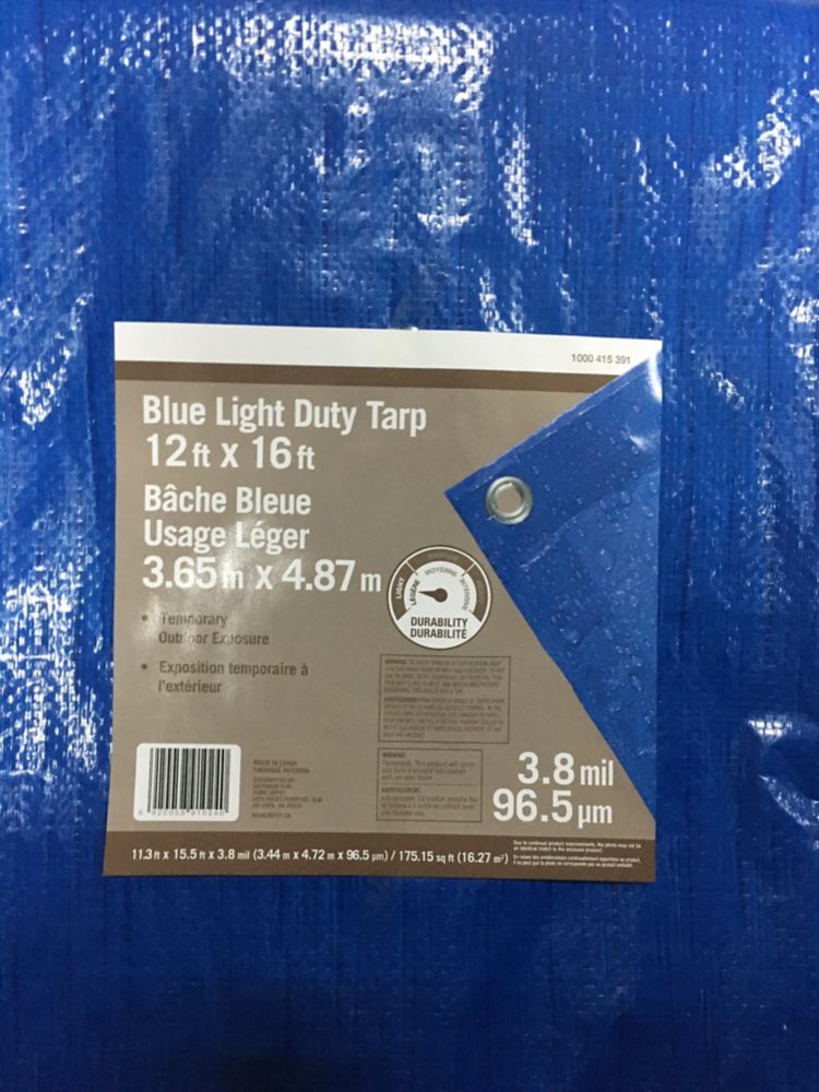 HDX 12 ft. x 16 ft. Blue Light Duty Tarp The Home Depot Canada