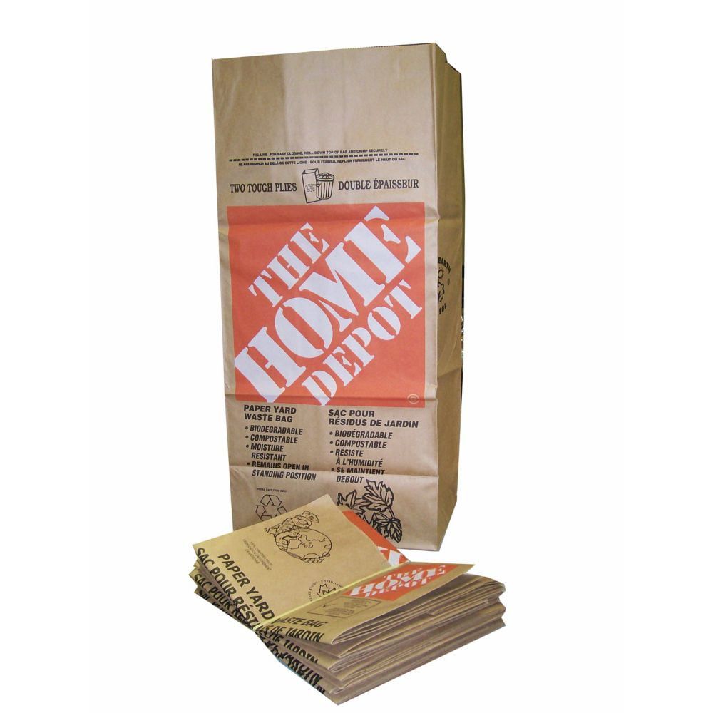 Bag To Earth Kraft Paper Yard Waste Bags, 2 Ply - 5 Pack | The Home Depot Canada