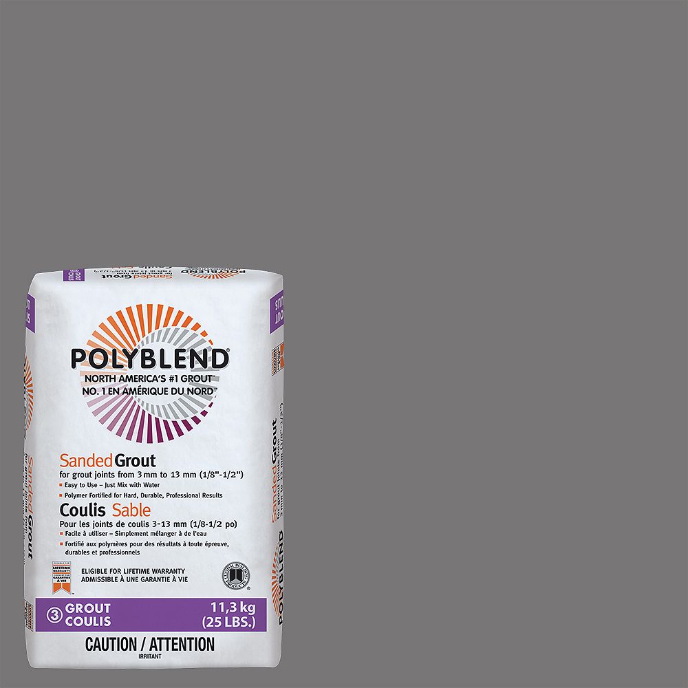 Custom Building Products #19 Pewter - Polyblend Sanded Grout - 25lb