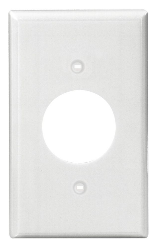 Power Outlet Single Gang Nylon Wallplate,White