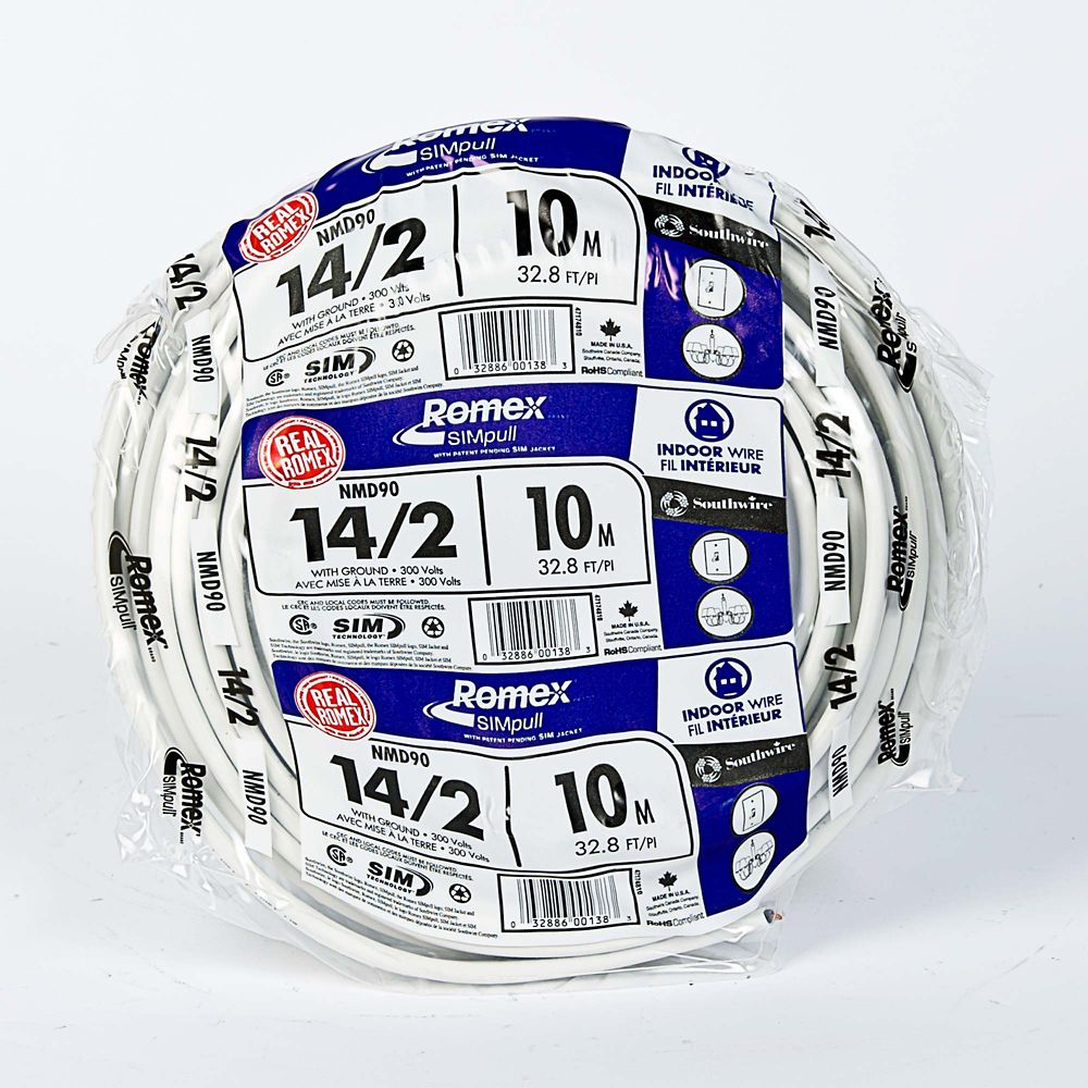 keen 14/2 NMD90 5M Romex SIMpull Electrical Wire - White, made by