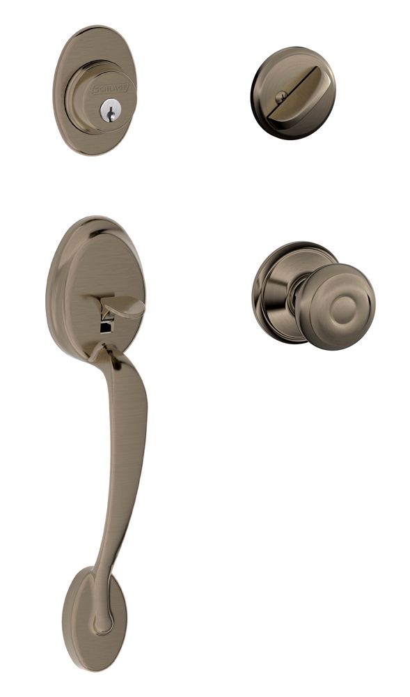 Weiser Hawthorne Single Cylinder Bronze Handle Set with Troy