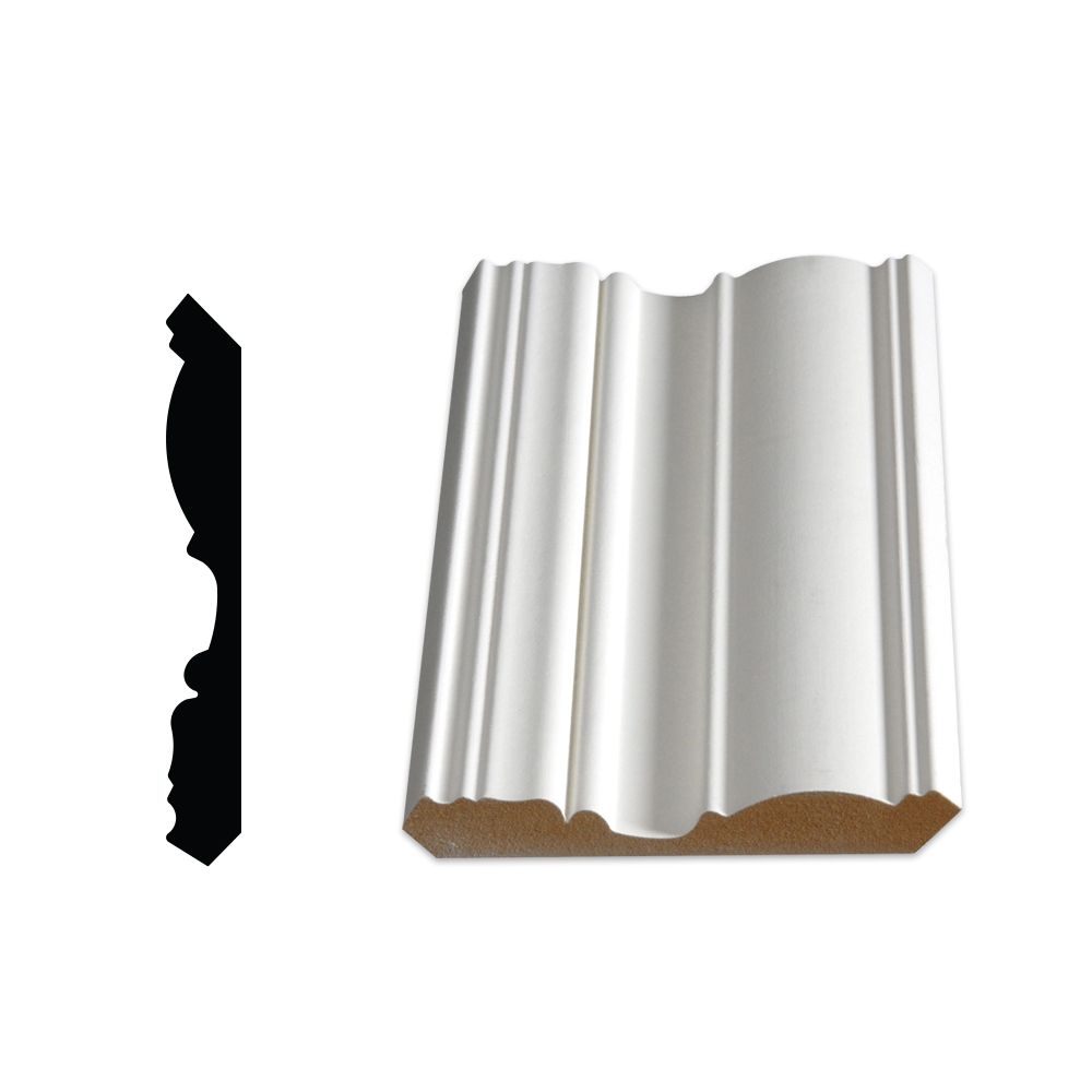 Alexandria Moulding Primed Fibreboard Ogee/Crown 5/8 inch x 41/2 inch