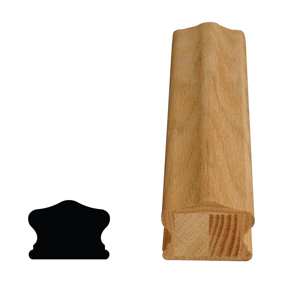 Alexandria Moulding Rampe complète en chêne de 15/8 po x 21/4 po x 10