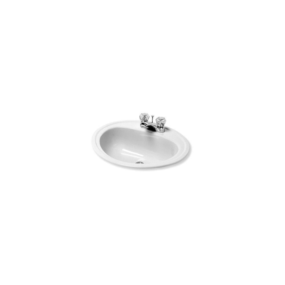 Townley 20 Inch X 17 Inch Oval Bathroom Sink Basin With 4 Inch Centres In White