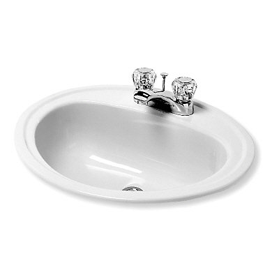 Townley 19 Inch Round Bathroom Sink Basin With 4 Inch Centres In White