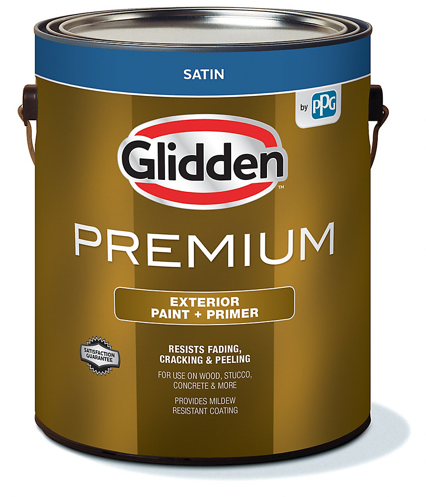 Glidden Premium Exterior Paint + Primer Satin White 3.7 L