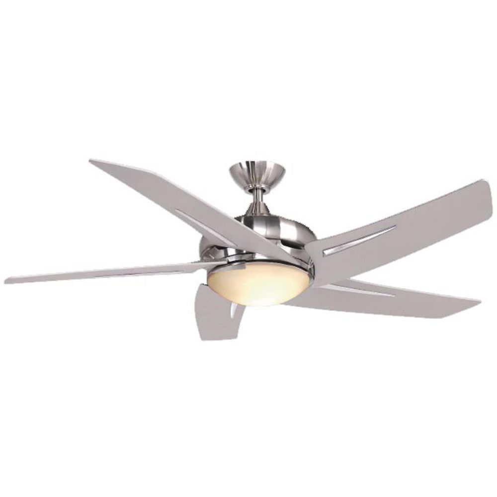 Hampton Bay Sidewinder 52-inch 5-Blade 1-Light Brushed Nickel Indoor