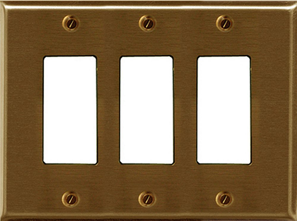 Atron Plaque murale décorative TRIPLE DÉCOR INTERRUPTEUR "TRADITIONNEL" LAITON ANT. Atron Plaque murale décorative TRIPLE DÉCOR INTERRUPTEUR "TRADITIONNEL" LAITON ANT.