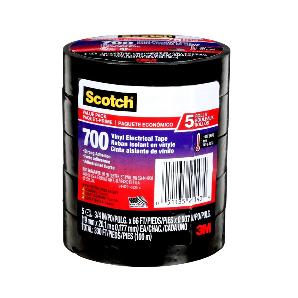 Scotch Scotch 700 Commercial Grade Vinyl Electrical Tape (5Pack) The