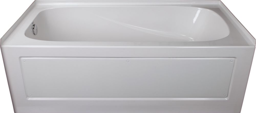 Sydney 5 Ft Rectangular Left Hand Alcove Acrylic Non Whirpool Bathtub In White