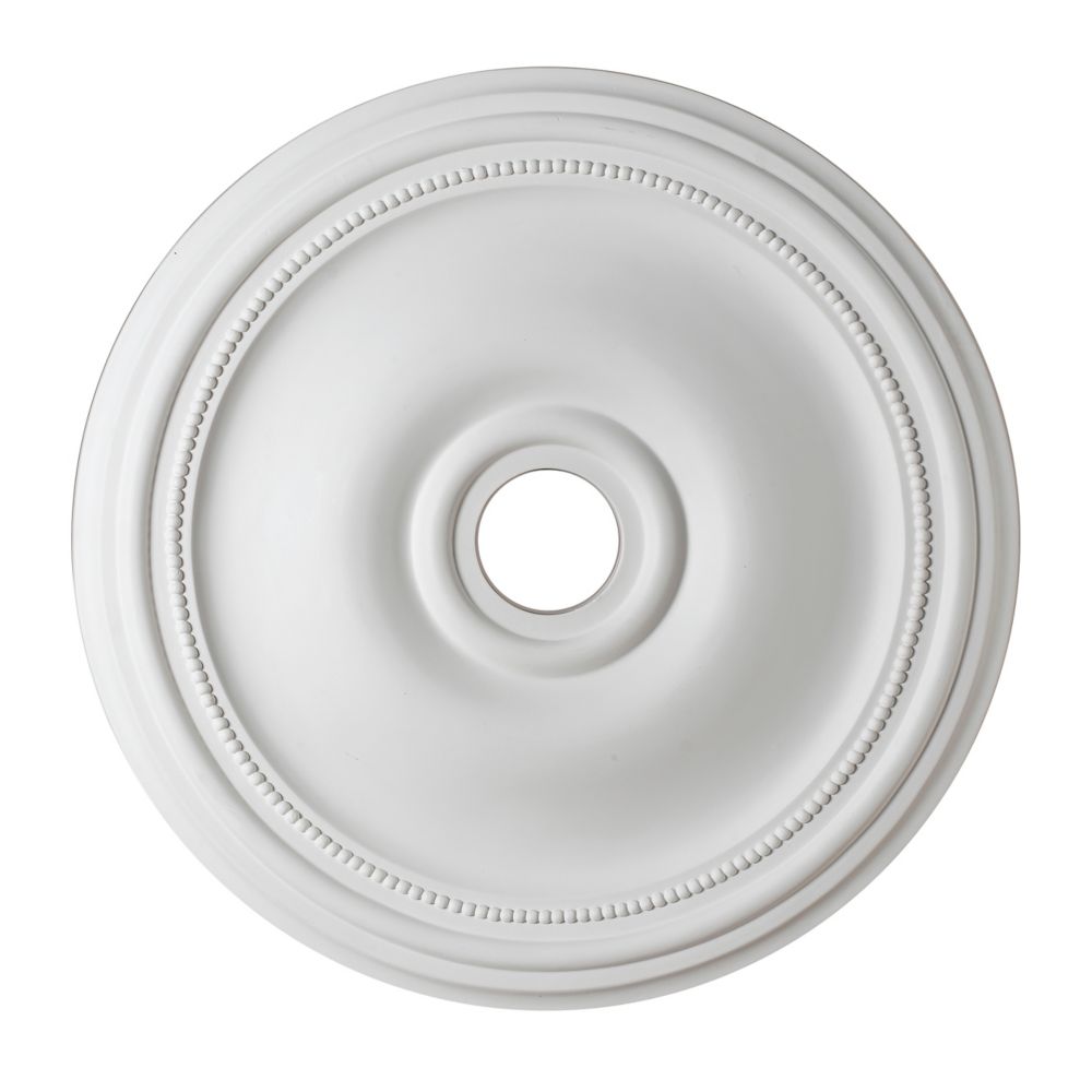 Hampton Bay 24inch Medallion Fixture Accent with Bead Pattern in Matte White Finish The Home