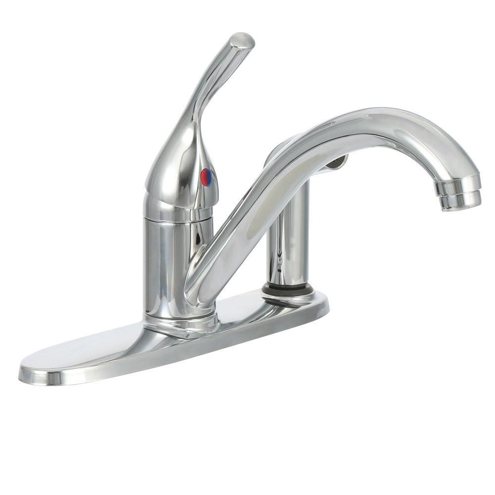 Delta Classic Single Handle Kitchen Faucet with Integral Spray, Chrome