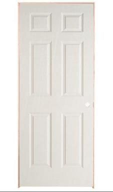28 Inch X 78 Inch Lefthand 6 Panel Textured Prehung Interior Door