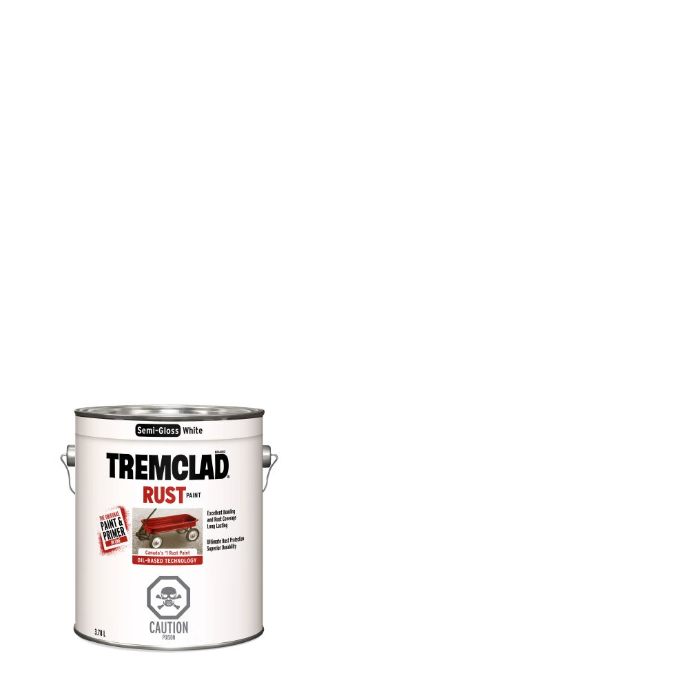 TREMCLAD 3.78L Oil Based Rust Paint In Gloss White The Home Depot Canada