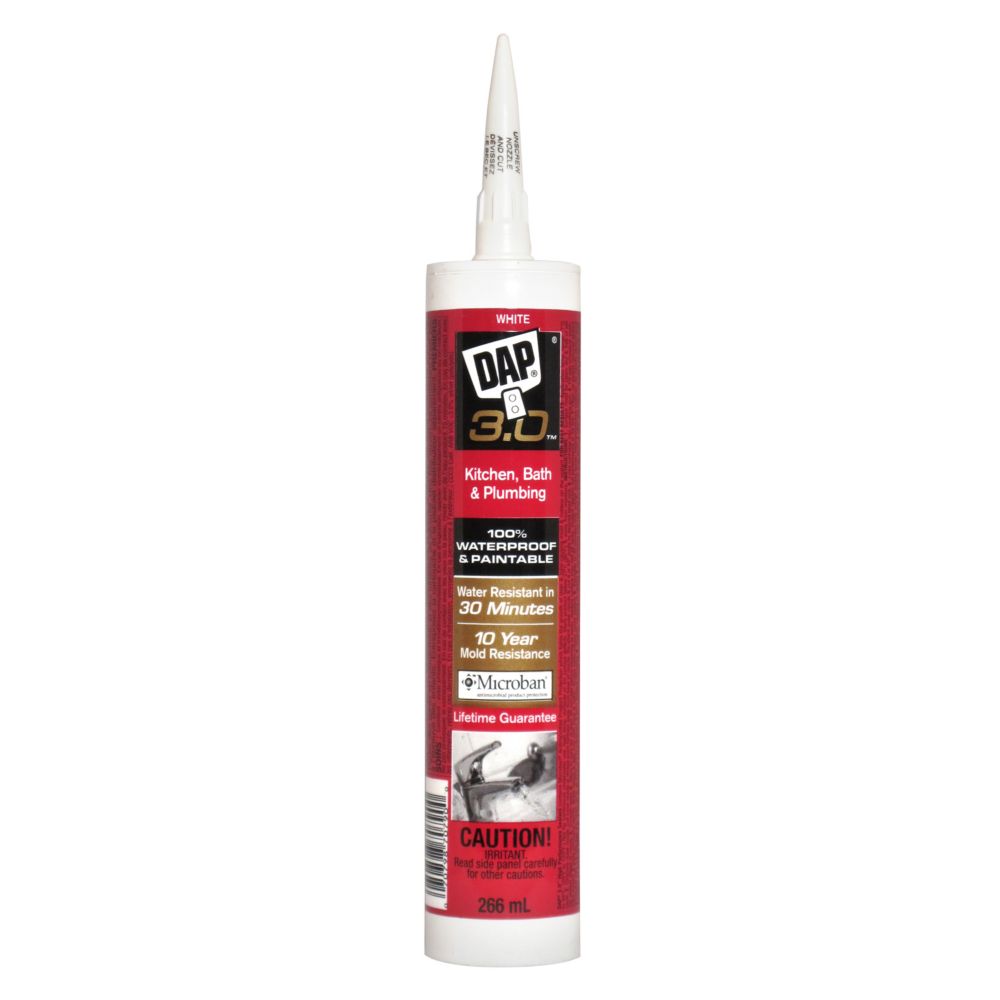 DAP 3.0 Kitchen, Bath & Plumbing High Performance Sealant White 266