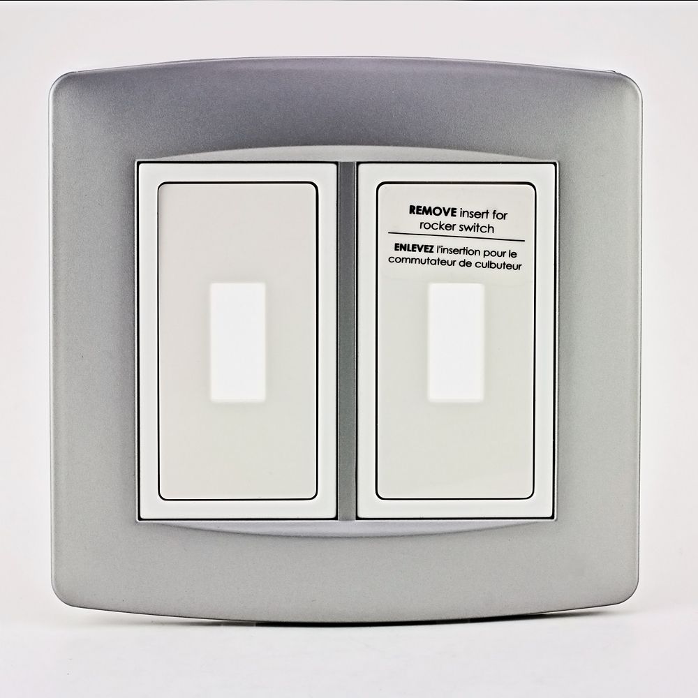 Euro Loft RetroFit Electrical Switch Plate KitAluminum, 2Gang The