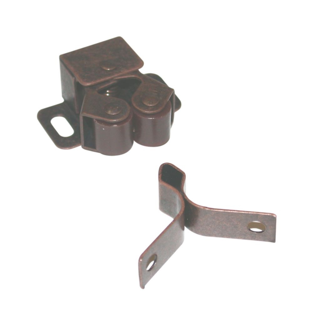 Richelieu Double Roller Catch with Diamond Strike Antique Copper